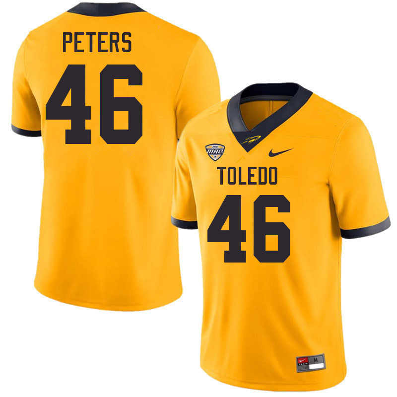 Toledo Rockets #46 Jeremiah Peters College Football Jerseys Stitched Sale-Gold